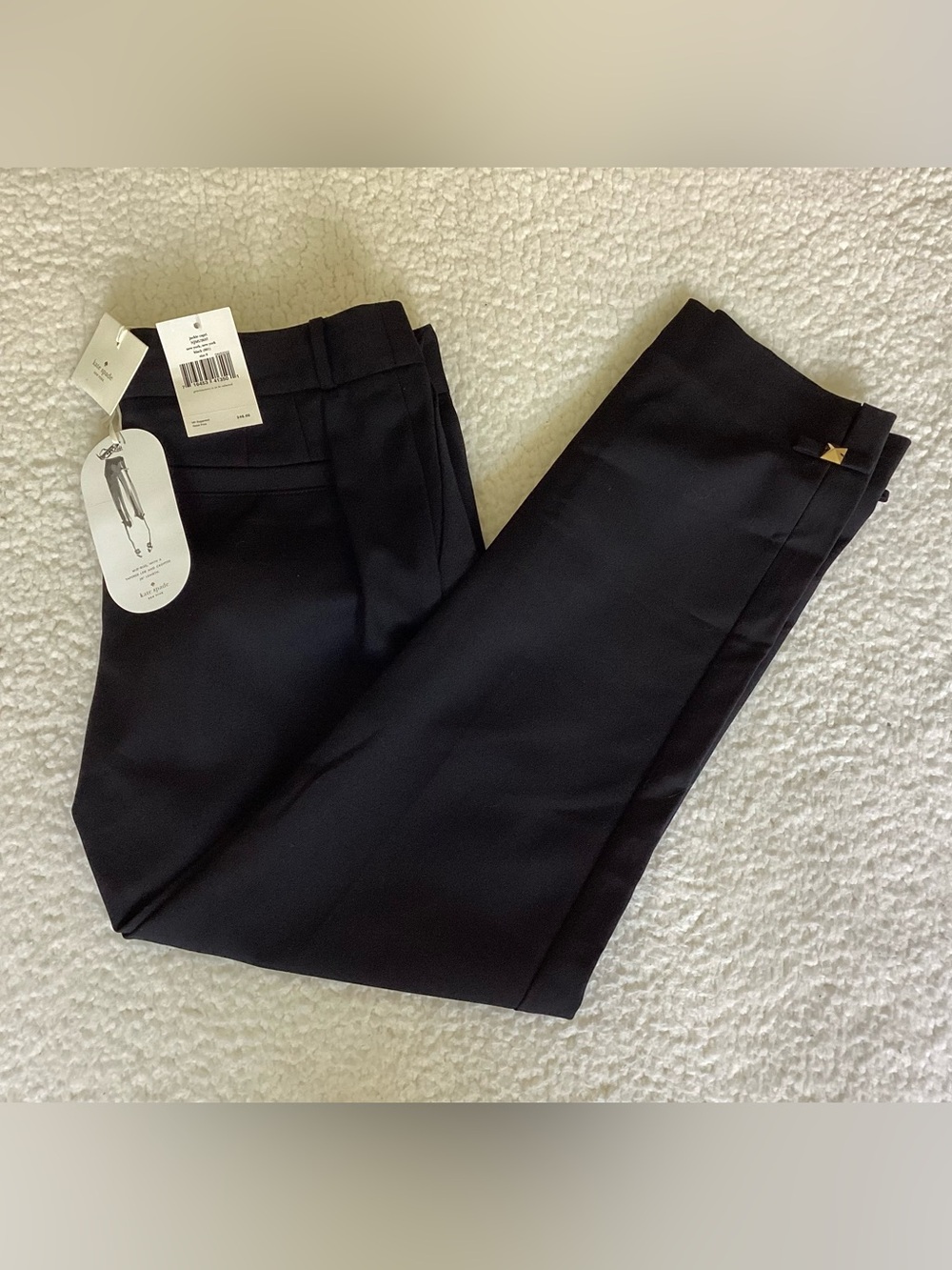 Kate Spade Jackie Capri Pants 0 Black NWT Preppy Old Money Quiet Luxury